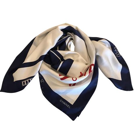 chanel navy scarf|chanel scarf for women.